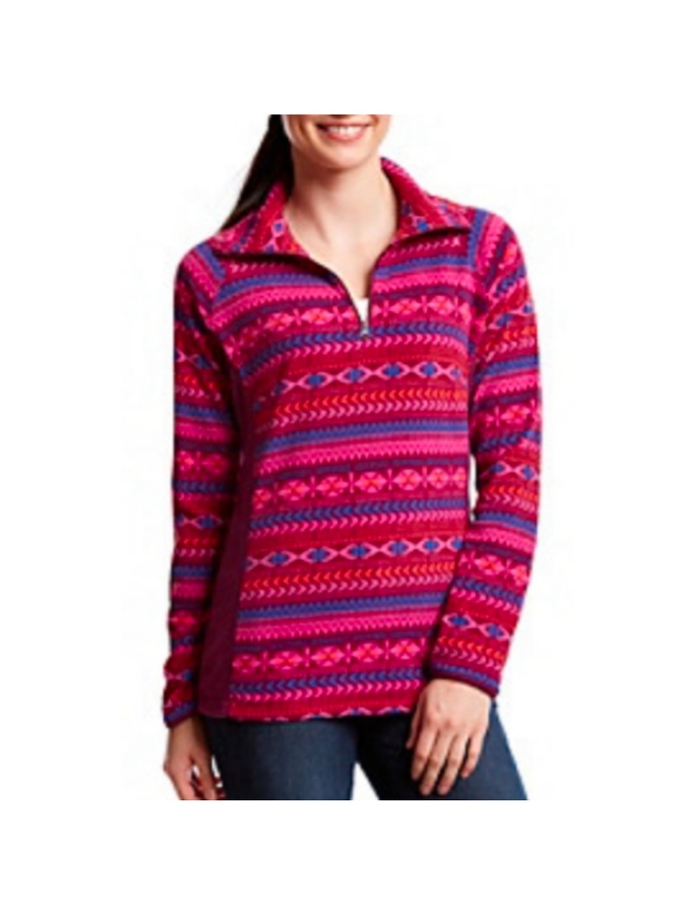 Columbia women's large glacial print half zip fleece